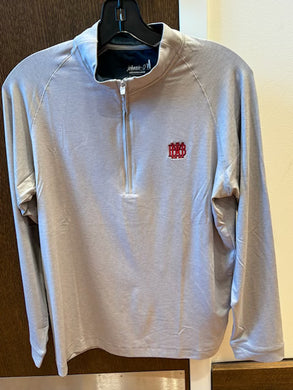 Youth Johnnie-O Sully 1/4 Zip in Light Grey with Waffle