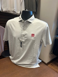 Johnnie-O Idris Polo in Black with MBA Waffle