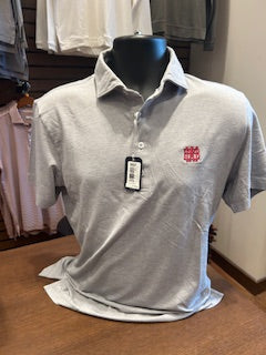 Youth Johnnie-O Lyndonn Polo in Charcoal with MBA Waffle