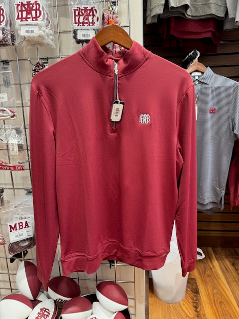 Johnnie-O Motion 1/4 Zip in MBA Red with Waffle