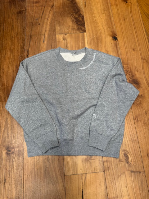 Women's Sweatshirt in Athletic Heather with Embroidered Montgomery Bell Academy at neck