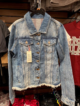 Frayed Edge Beaded MBA Jean Jacket