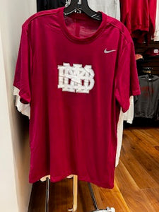 Nike Dri-Fit cardinal t-shirt with white waffle outlined in grey