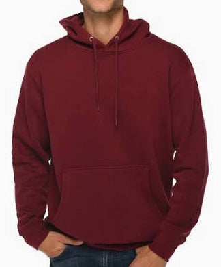 Hooded Sweatshirt in Burgundy with Waffle