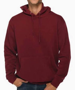 Hooded Sweatshirt in Burgundy with Waffle