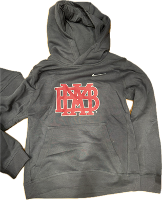 Nike Anthracite Hooded Sweatshirt with Cardinal MBA Waffle Outlined in White