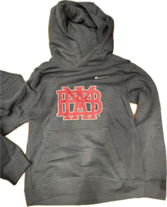 Nike Anthracite Hooded Sweatshirt with Cardinal MBA Waffle Outlined in White