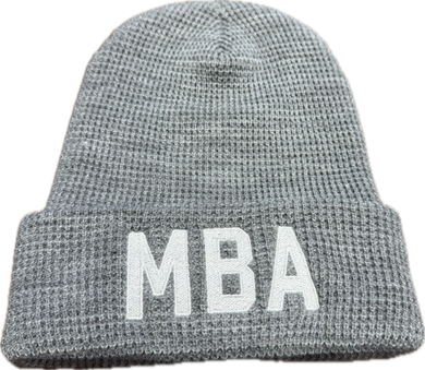 Heather Grey Beanie with Silver MBA