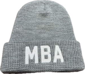 Heather Grey Beanie with Silver MBA