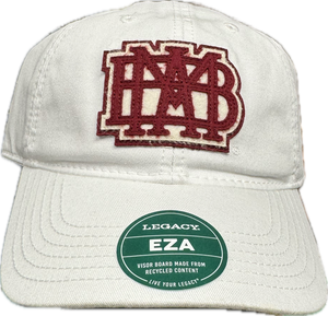 White Relaxed Twill Legacy Hat with Felted Cardinal Waffle