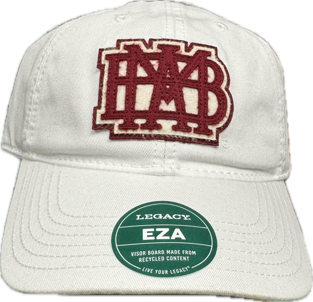 White Relaxed Twill Legacy Hat with Felted Cardinal Waffle