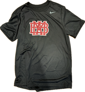 Nike Black Dri-Fit T-Shirt with Large Centered Cardinal Waffle Outlined in White