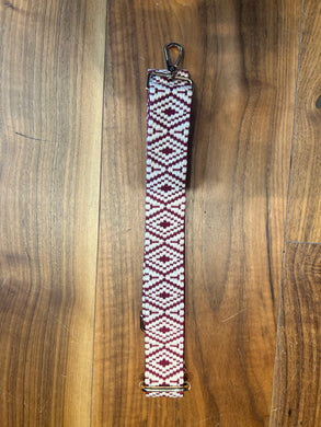 Woven Cardinal and White Purse Strap