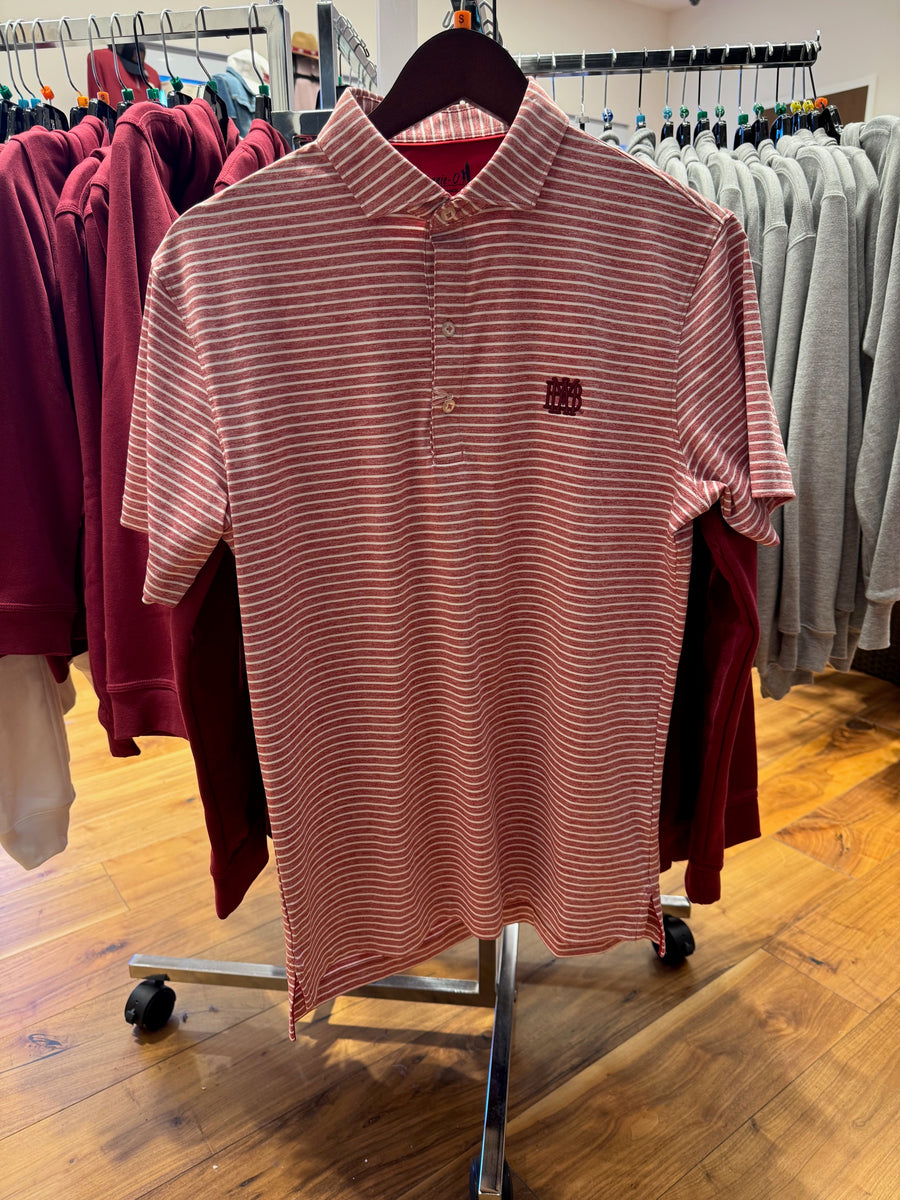 Johnnie-O Faded Cardinal and White Polo with Cardinal Waffle – MBA Big ...