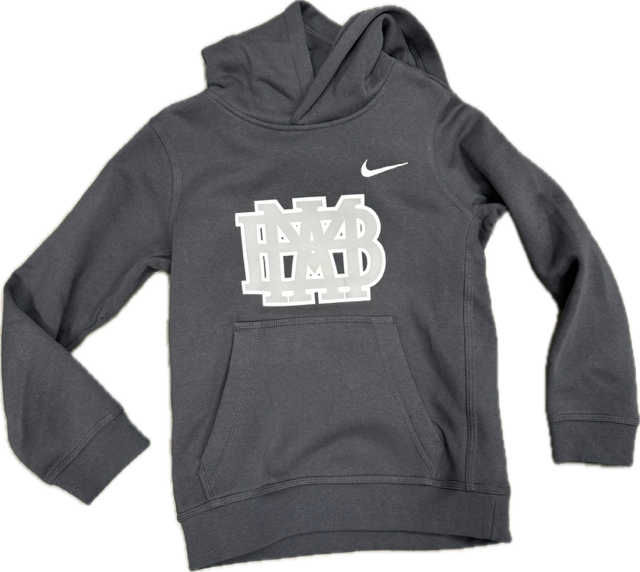 Nike Anthracite Hooded Sweatshirt with Gray Waffle Outlined in White