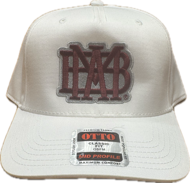 Otto White Hat with Cardinal Waffle Outlined in Silver