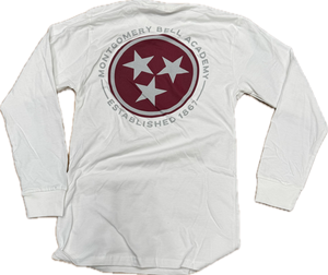 White LS T-Shirt with Tri-Star on back