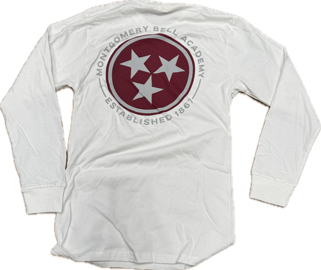 White LS T-Shirt with Tri-Star on back