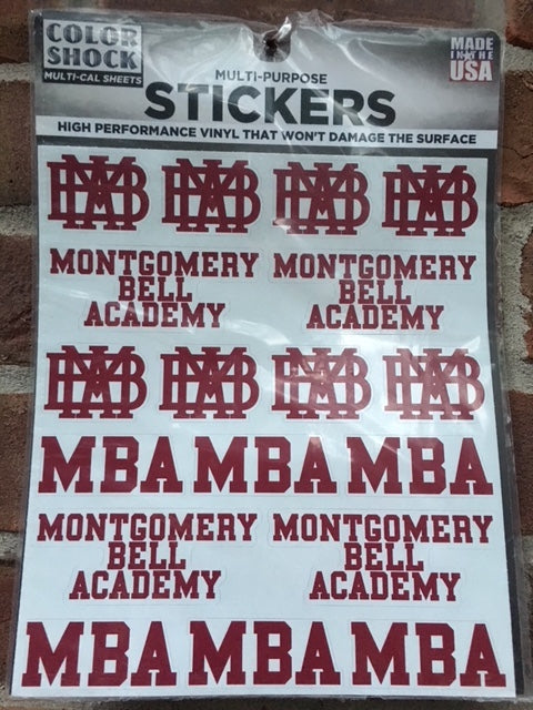 MBA Sticker Sheet with varied logos