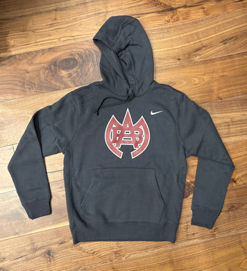 Nike Dark Grey Hooded Sweatshirt w/ Cardinal Gothic Waffle