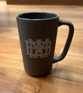 Grey Stoneware Coffee Mug with Light Grey Waffle