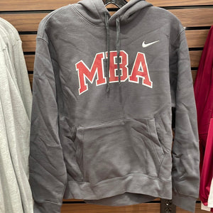 Nike Adult/Youth Club Fleece Hoodie Anthracite Sweatshirt with collegiate MBA