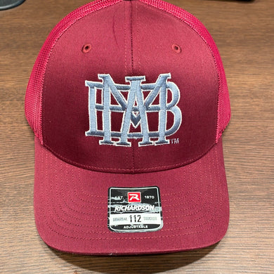 Cardinal Richardson 112 Trucker Hat with Embroidered gray MBA waffle
