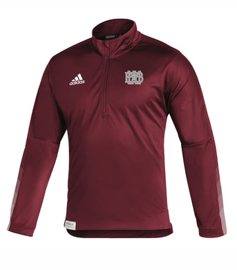 Adidas Men's Burgundy Long Sleeve 1/4 zip pullover