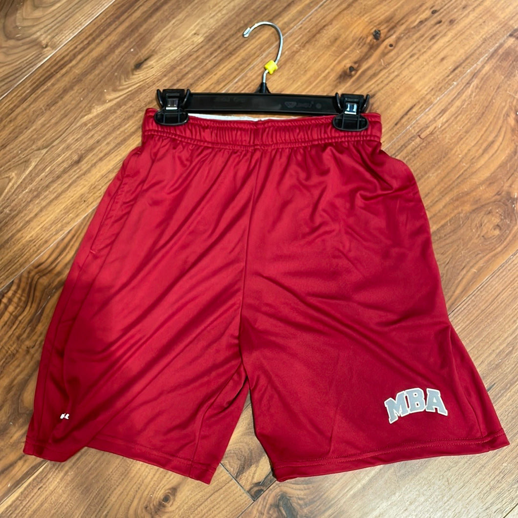 Russell Athletic Youth Cardinal Shorts with collegiate MBA
