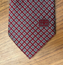 Cardinal and Gray Woven Silk Neck Tie with Waffle
