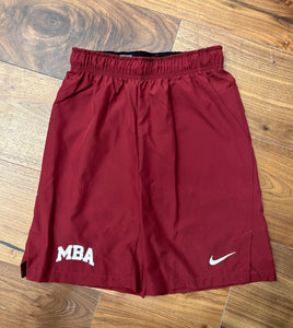 Nike Woven Flex Shorts No Pockets - Cardinal w/ White MBA Arch