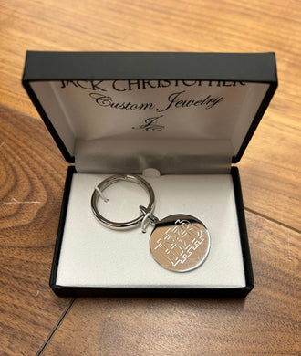 Silverplated Engraved Key Ring