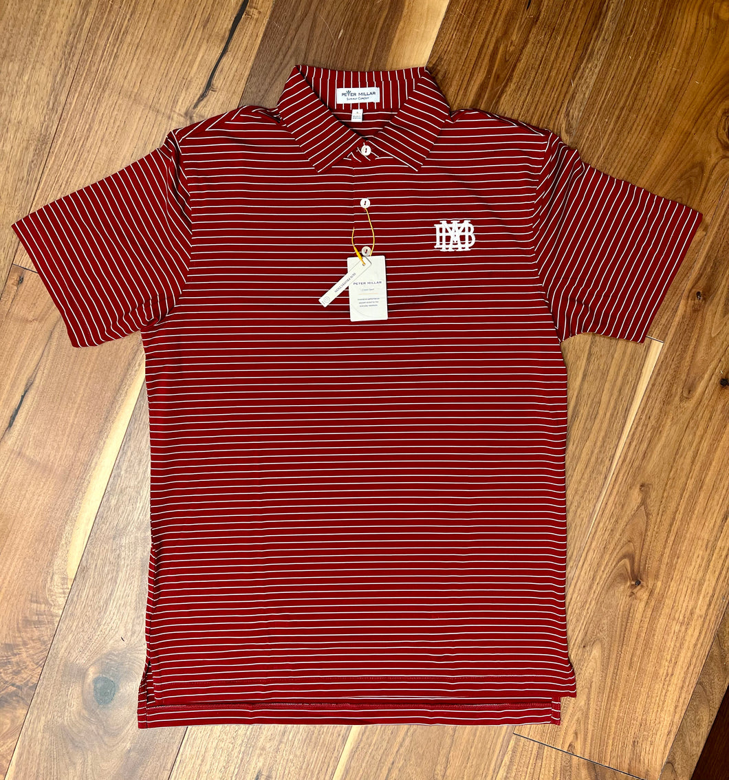 Peter Millar Cardinal and White Crafty Polo with White Waffle