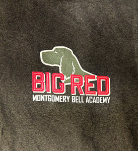 Dark Grey Comfort Colors Tshirt with Big Red Dog Silhouette