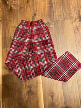 Flannel pajama pants in cardinal, black and white plaid- youth and adult