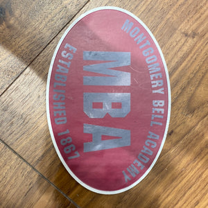 Decal-MBA oval sticker "Established 1867"